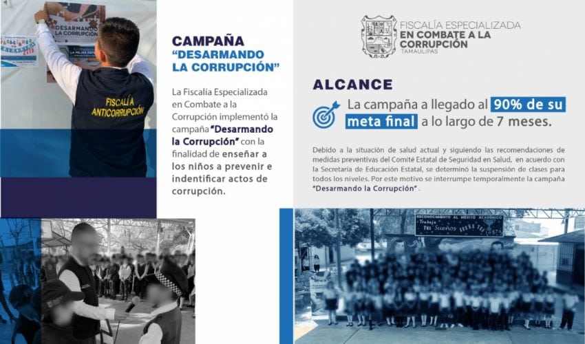 La campaña “Desarmando la corrupción” a llegado al 90% de su meta final